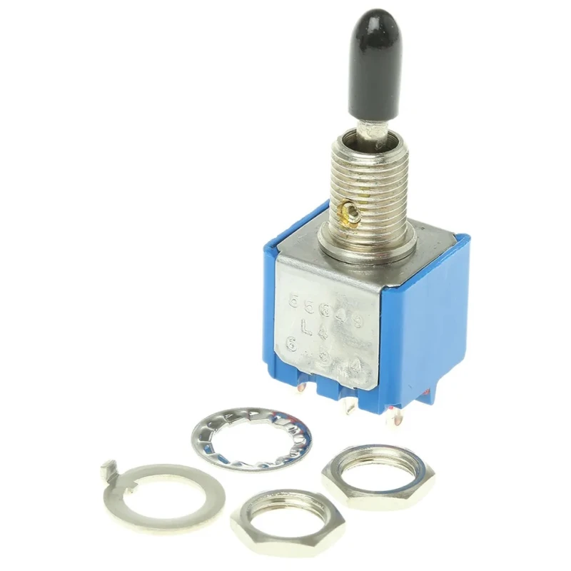APEM Toggle Switch Panel Mount On-Off-On DPST 4A Brass Actuator 6.5 mm Cutout 55649AVDE