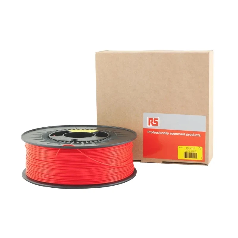 RS PRO 1.75 mm Red PLA 3D Printer Filament, 1 kg 832-0220