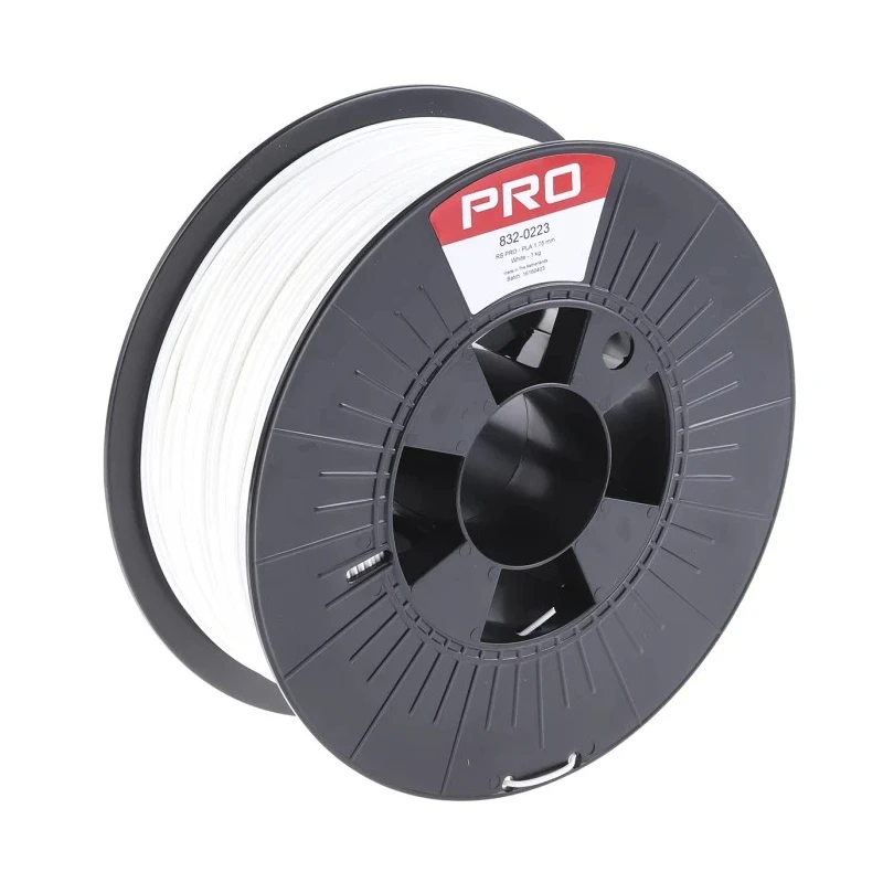 RS PRO 1.75 mm White PLA 3D Printer Filament, 1 kg 832-0223