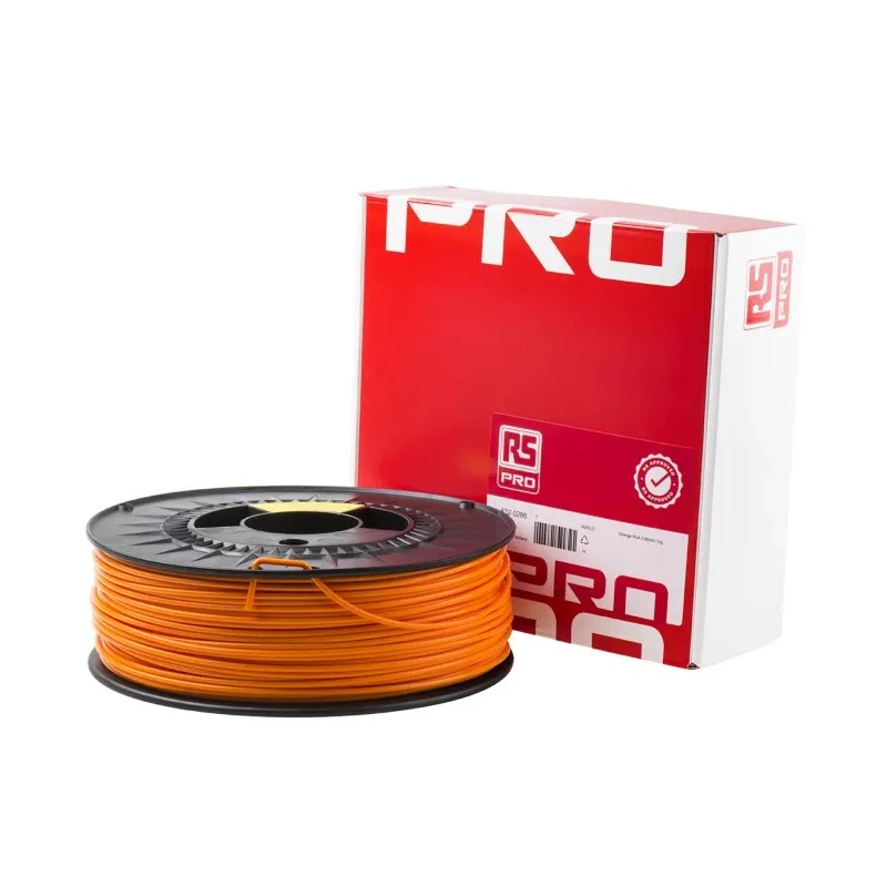 RS PRO 2.85 mm Orange PLA 3D Printer Filament, 1 kg 832-0286