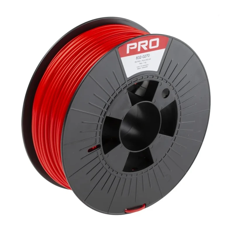 RS PRO 2.85 mm Red PLA 3D Printer Filament, 1 kg, Polylactic Acid Material, Fused Deposition Modelling (FDM) 832-0270