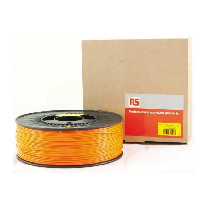 RS PRO 1.75 mm Orange ABS 3D Printer Filament 1 kg 832-0333
