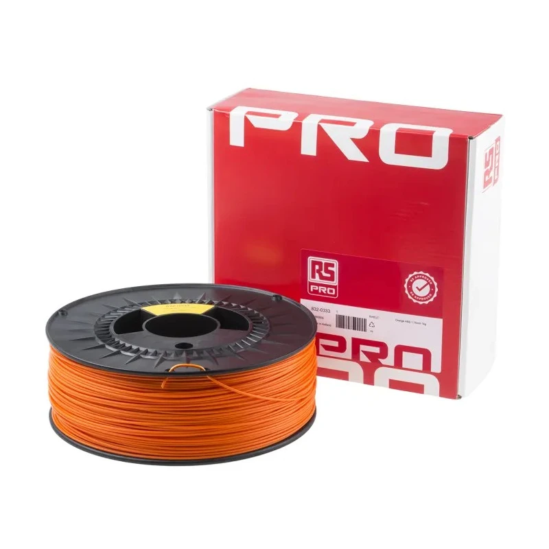 RS PRO 1.75 mm Orange ABS 3D Printer Filament 1 kg 832-0333