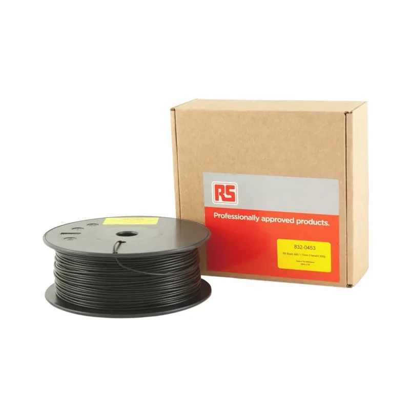 RS PRO 1.75 mm Black ABS 3D Printer Filament 300 g 230-260°C Printing Temperature 270°C Max Printing Temp 245°C 832-0453