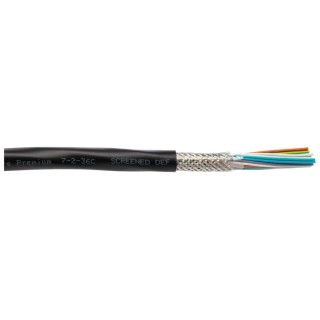 RS PRO DEF STAN Multi-Core Industrial Cable 36 Cores 0.22mm² Screened Armoured 25 m Black PVC Sheath 236-9258