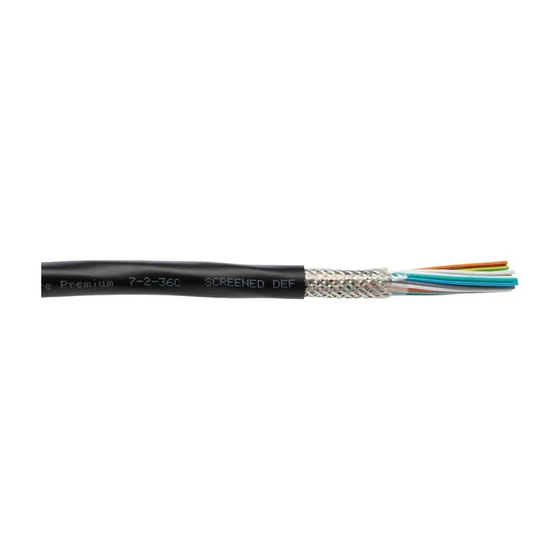 RS PRO DEF STAN Multi-Core Industrial Cable 36 Cores 0.22mm² Screened Armoured 25 m Black PVC Sheath 236-9258