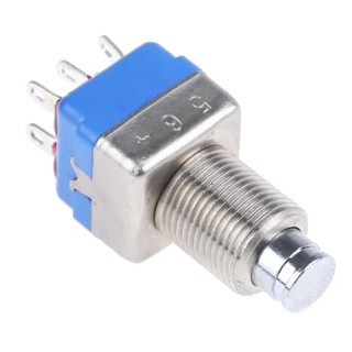 APEM 10400 Series Push Button Switch, Momentary, Panel Mount, 10.2 mm Cutout, DPDT, 24 V dc 104450003