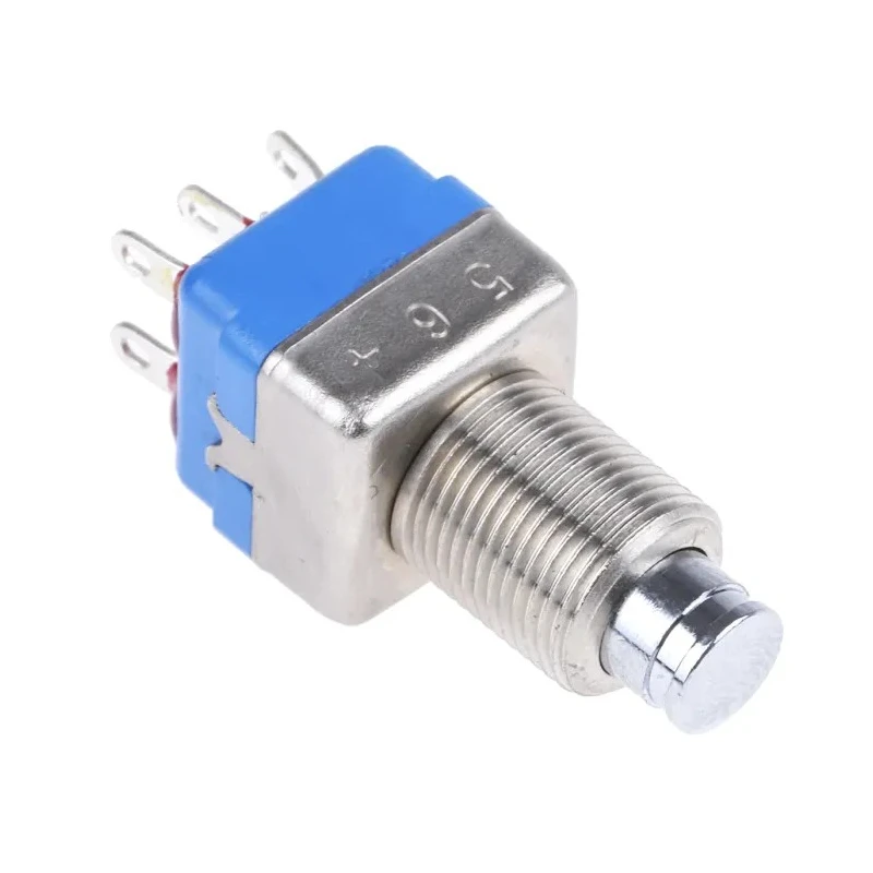 APEM 10400 Series Push Button Switch, Momentary, Panel Mount, 10.2 mm Cutout, DPDT, 24 V dc 104450003