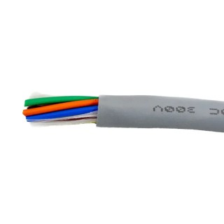 Alpha Wire Ecogen Ecocable Mini Control Cable, 10 Cores, 0.24mm² 24 AWG, Unscreened, 300 V, Grey Modified 78030 SL005