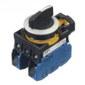 Idec CW Series Momentary Selector Switch, Panel Mount, Black Actuator, 22.3 mm Cutout, 2 NO Contacts, IP65, 10A CW4S-3E20