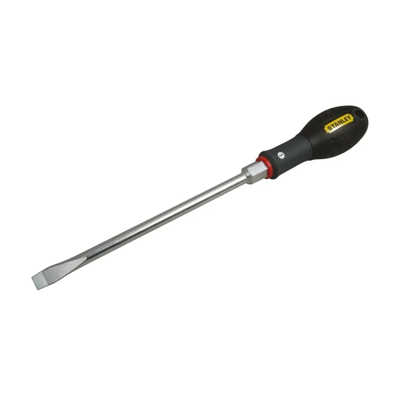 Stanley Slotted Screwdriver with Soft Grip Handle 200 mm Blade Chrome Vanadium Steel FMHT0-62621