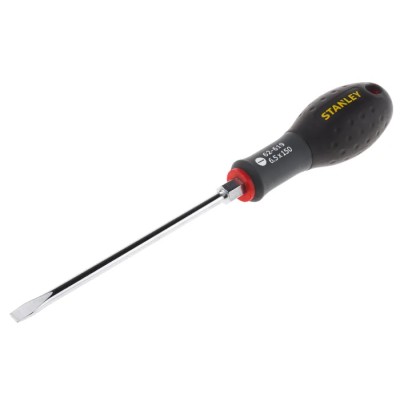 Stanley Slotted Screwdriver 150 mm Blade Length, 6.5 mm Tip Width, Chrome Vanadium Steel Blade FMHT0-62619