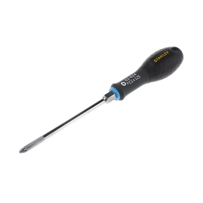 Stanley Pozidriv Screwdriver with PZ2 Tip, 125 mm Chrome Vanadium Steel Blade, Large Soft Grip FMHT0-62624
