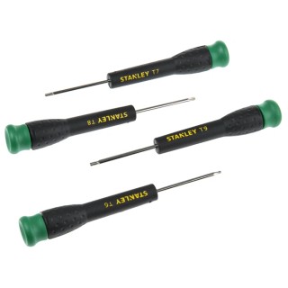 Stanley Precision Torx Screwdriver Set, 4 Pieces, Tips T6 T7 T8 T9, Soft-Grip Handle STHT0-62630