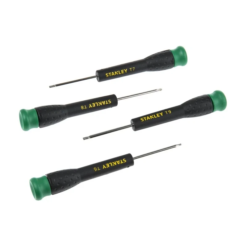 Stanley Precision Torx Screwdriver Set, 4 Pieces, Tips T6 T7 T8 T9, Soft-Grip Handle STHT0-62630