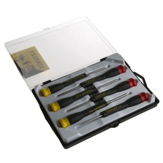 Stanley Slotted Phillips Precision Screwdriver Set 6 Pieces Tip Sizes 2x40 mm, 2.5x40 mm, 3x40 mm, PH000, PH00 STHT0-62632