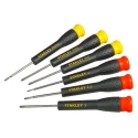 Stanley Slotted Phillips Precision Screwdriver Set 6 Pieces Tip Sizes 2x40 mm, 2.5x40 mm, 3x40 mm, PH000, PH00 STHT0-62632