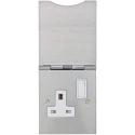 MK Electric 13A Satin Gold, Black, Blue, Brushed Chrome, Grey, White 1 Gang Plug Socket Albany Plus Indoor Type G 740BRC