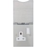 MK Electric 13A Satin Gold, Black, Blue, Brushed Chrome, Grey, White 1 Gang Plug Socket Albany Plus Indoor Type G 740BRC