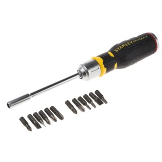 Stanley Ratchet Screwdriver & Bit Set Phillips, Pozidriv, Slotted, Torx Bi-Material Handle FMHT0-62690