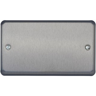 MK Electric Silver 2 Gang Blanking Plate K3329BRC