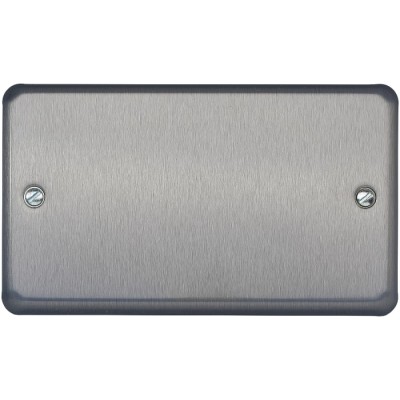 MK Electric Silver 2 Gang Blanking Plate K3329BRC