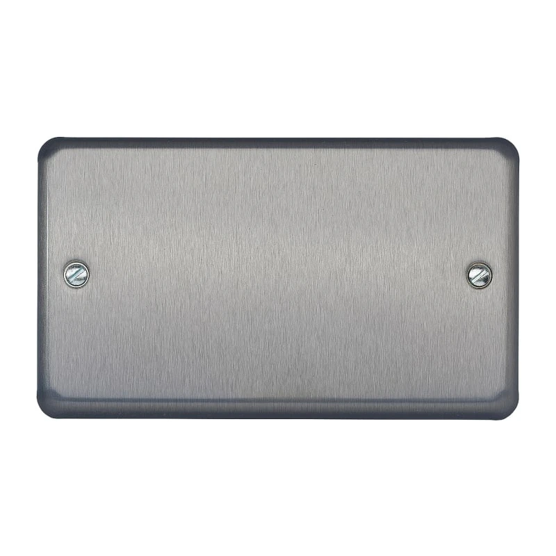 MK Electric Silver 2 Gang Blanking Plate K3329BRC