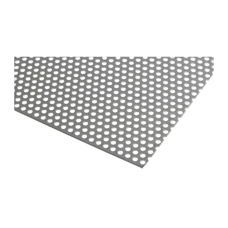 RS PRO Perforated Stainless Steel Metal Sheet Silver 500 mm x 500 mm 0.55 mm Thick 182-8382