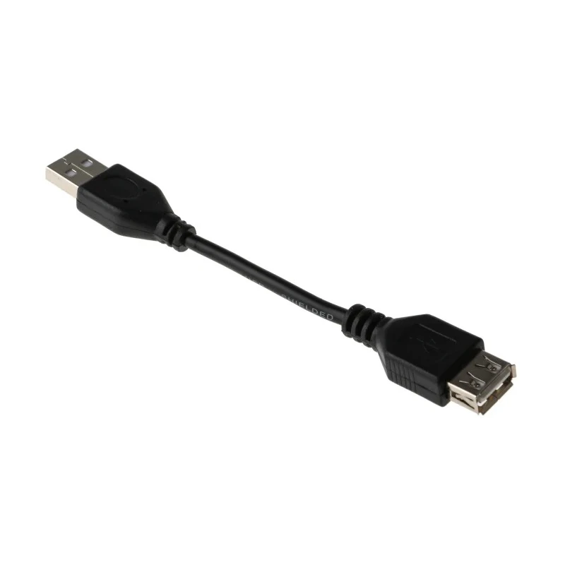 RS PRO IC Socket USB Cable Female USB Type A to Female USB 2.0 Black 120 mm 182-8487