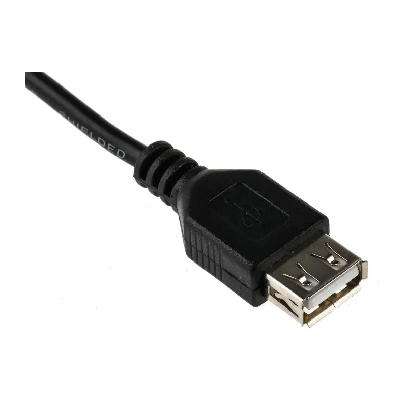 RS PRO IC Socket USB Cable Female USB Type A to Female USB 2.0 Black 120 mm 182-8487