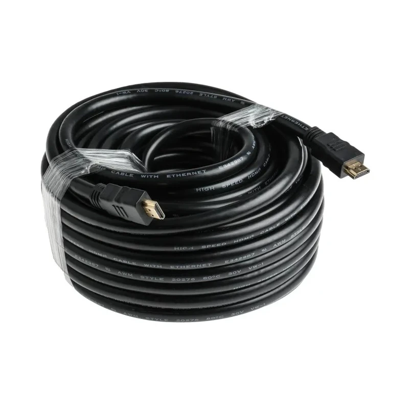 RS PRO 20 m 4K HDMI Cable Male to Male HDMI Black 182-8501