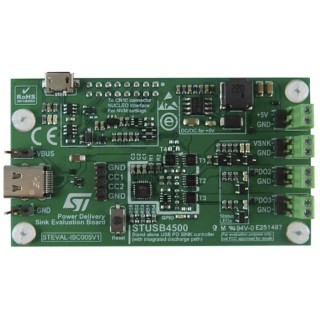 STMicroelectronics Evaluation Board for STUSB4500 USB Power Delivery Controller with L7985 Step-Down STEVAL-ISC005V1