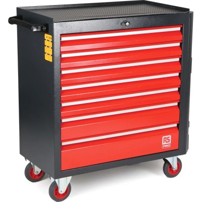 RS PRO 7 Drawer Wheeled Roller Cabinet Steel Mobile Tool Storage 710mm x 450mm x 975mm 66.4kg 833-5900