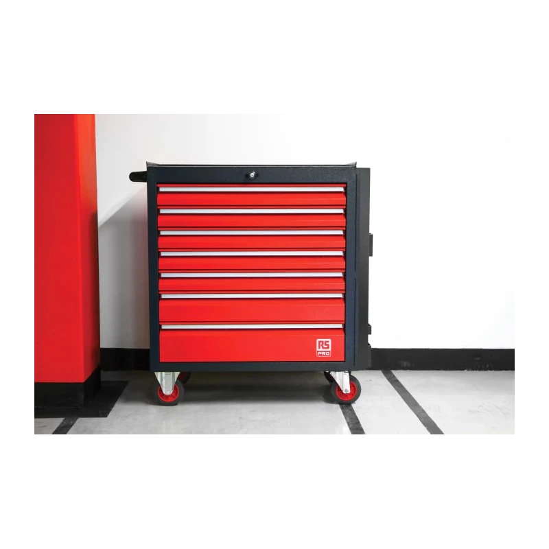 RS PRO 7 Drawer Wheeled Roller Cabinet Steel Mobile Tool Storage 710mm x 450mm x 975mm 66.4kg 833-5900