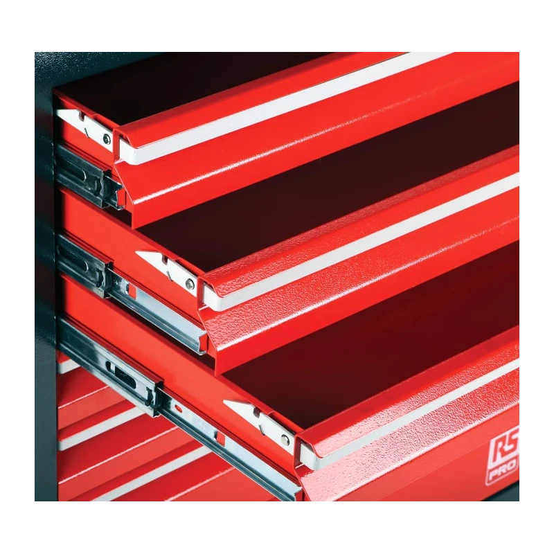 RS PRO 7 Drawer Wheeled Roller Cabinet Steel Mobile Tool Storage 710mm x 450mm x 975mm 66.4kg 833-5900