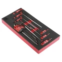 Facom RS PRO 15 Piece L, T Metric Hex Key Set, Hex Size 1.5 to 10 mm with Ball End, Polished Steel 833-5913