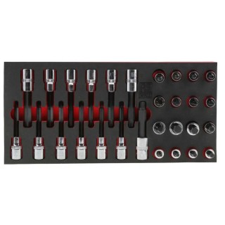 RS PRO 29-Piece 1/2 in 6 Point, Bit, Deep, Hexagon Chrome Steel Socket Set 833-5957