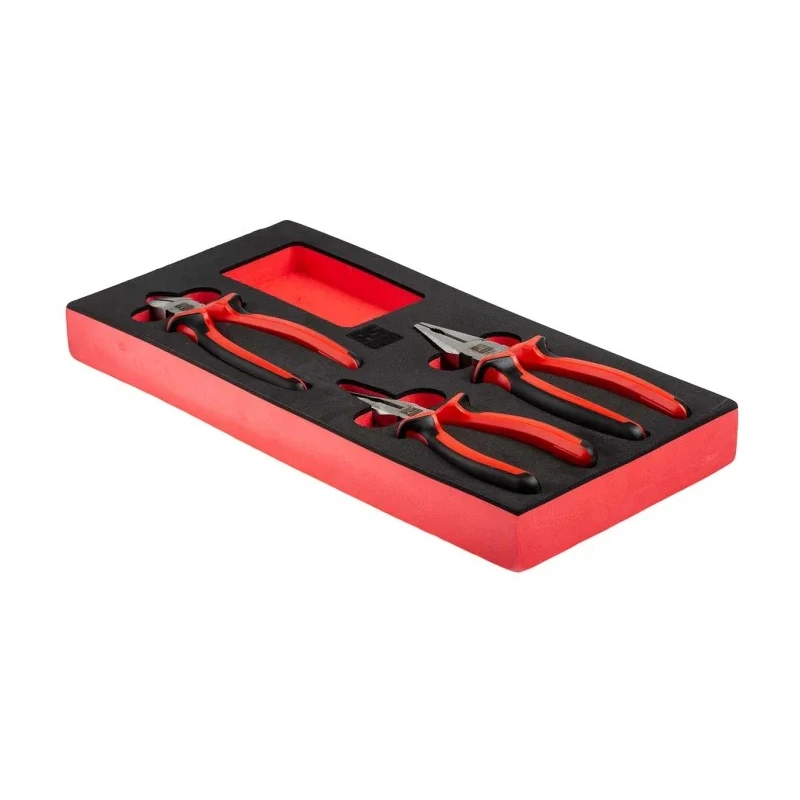 RS PRO 3-Piece Plier Set with Combination Pliers, Cutters and Long Nose Pliers, Soft Grip Handles, Polished Finish 833-5972