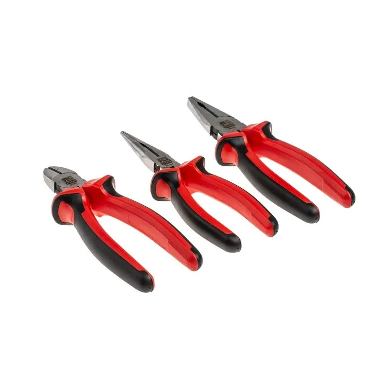 RS PRO 3-Piece Plier Set with Combination Pliers, Cutters and Long Nose Pliers, Soft Grip Handles, Polished Finish 833-5972