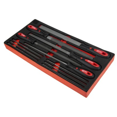 RS PRO 11 Piece Bastard Cut Engineers File Set 200 mm Length with Rectangular Shape and Handles 833-5953
