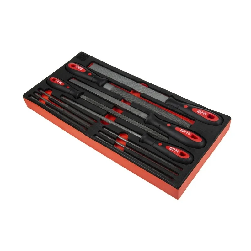 RS PRO 11 Piece Bastard Cut Engineers File Set 200 mm Length with Rectangular Shape and Handles 833-5953