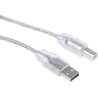 RS PRO IC Socket USB Cable Male USB Type A to Male USB B USB 2.0 Transparent PVC Jacket 3 m 182-8550