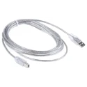 RS PRO IC Socket USB Cable Male USB Type A to Male USB B USB 2.0 Transparent PVC Jacket 3 m 182-8550