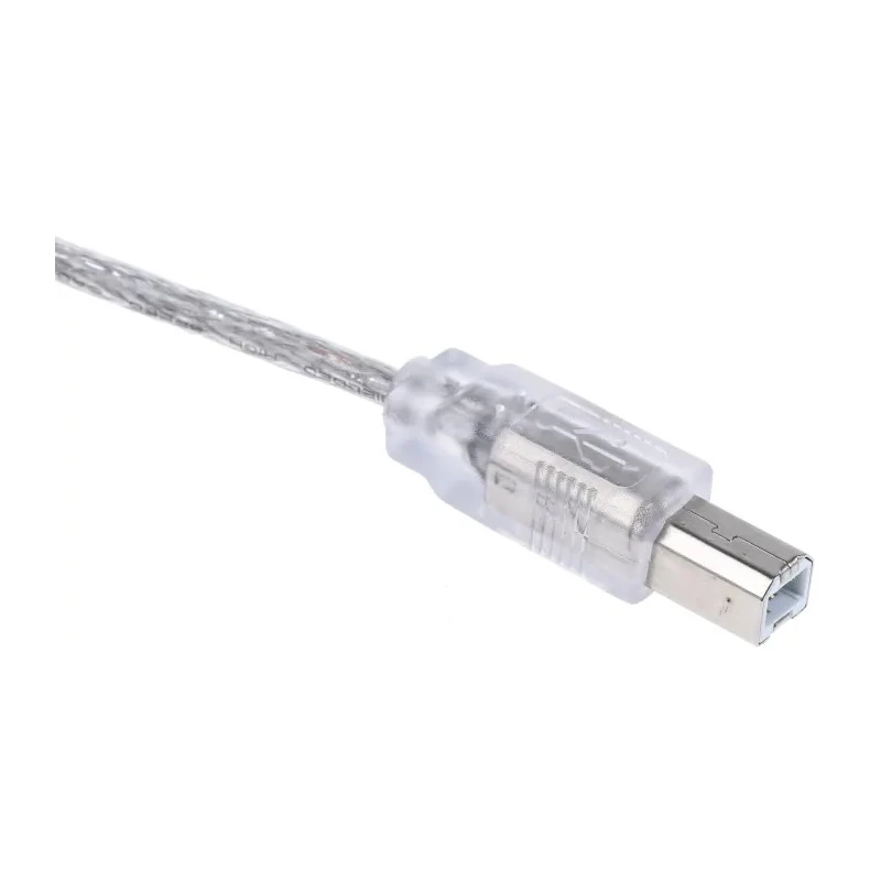 RS PRO IC Socket USB Cable Male USB Type A to Male USB B USB 2.0 Transparent PVC Jacket 3 m 182-8550