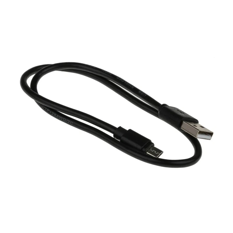 RS PRO IC Socket USB Cable Male USB Type A to Male Micro USB Type B Black 500mm 182-8551