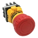 Idec XW1E Series Twist Release Illuminated Emergency Stop Push Button, Panel Mount, 22 mm Cutout, 4PST, IP65 
