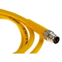 Turck Female 3 Way M8 to Male M8 Sensor Actuator Cable 125V PVC Jacket Yellow 2m PKG 3M-2-PSG 3M