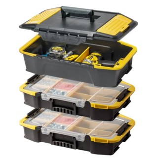 Stanley Adjustable Compartments 2 Cell Yellow, Black Polycarbonate Compartment Box 24.7mm x 31mm x 50.7mm STST1-71962