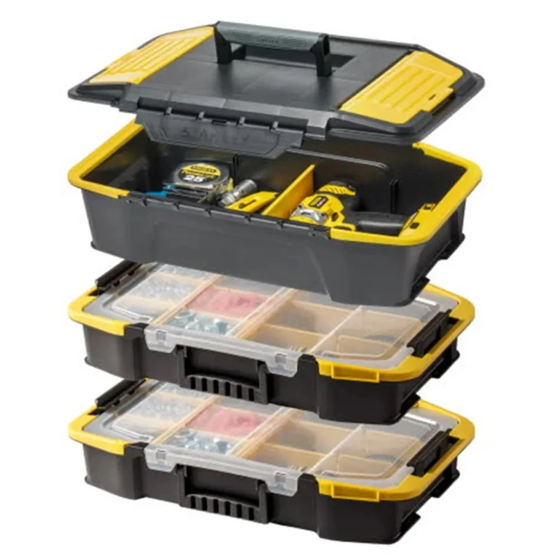Stanley Adjustable Compartments 2 Cell Yellow, Black Polycarbonate Compartment Box 24.7mm x 31mm x 50.7mm STST1-71962