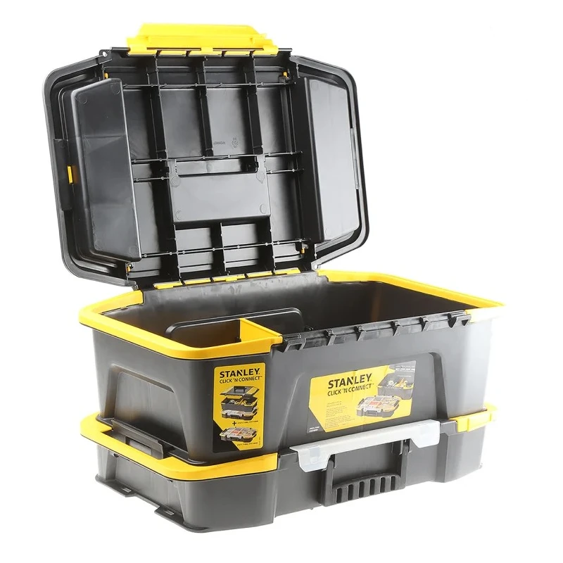 Stanley Adjustable Compartments 2 Cell Yellow, Black Polycarbonate Compartment Box 24.7mm x 31mm x 50.7mm STST1-71962